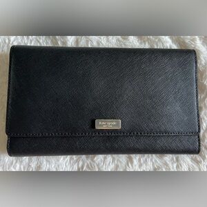 Kate Spade New York Black Saffiano Leather TriFold Wallet